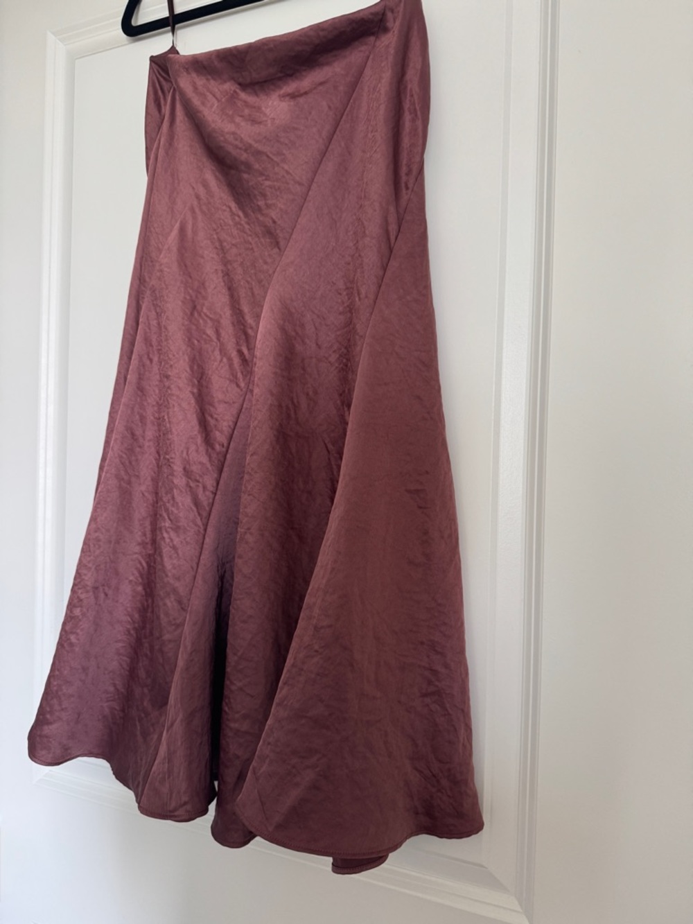 NWT! MADEWELL Women’s Bias-Cut Slip Midi Skirt in Satin, Burnt Soil, Size 2 - Picture 6 of 16